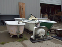 Old bathtubs at the Salvage Barn